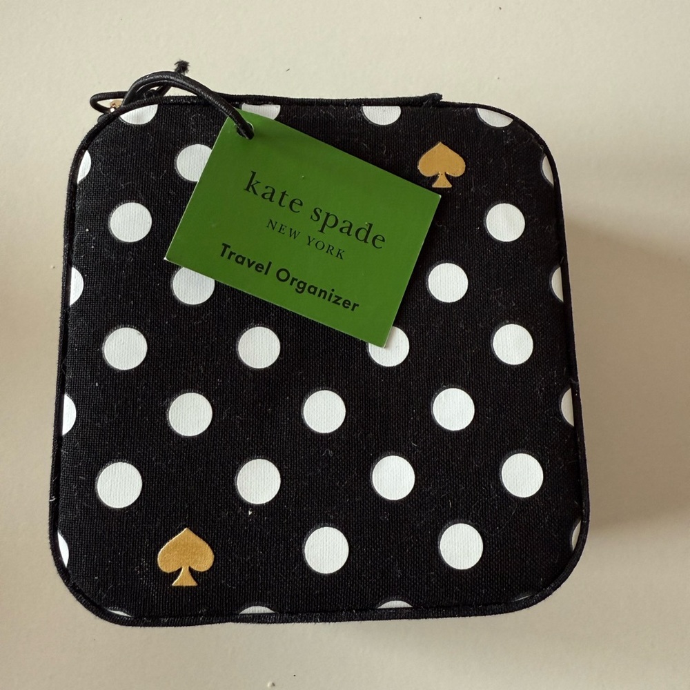 Kate Spade Black Travel Organizer with Gold Accents